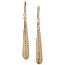 Gold-Tone Crystal Pave Stripe Linear Earrings