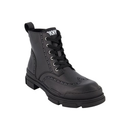 Mens Perforated Rubber Lug Sole Wingtip Boots