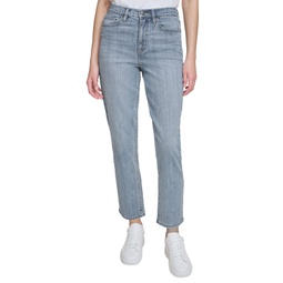 Womens High-Rise Slim Straight Jeans