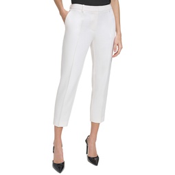 Womens Mid-Rise Pull-On Cropped Pants