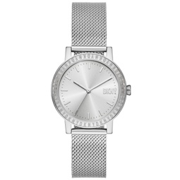 Womens Soho D Three-Hand Silver-Tone Stainless Steel Watch 34mm