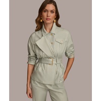Womens Belted Cotton Utility Jacket
