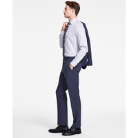 Mens Modern-Fit Blue Mini Check Suit Separate Pants