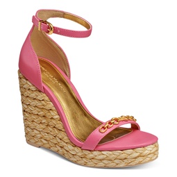 Yulissa Embellished Ankle-Strap Espadrille Wedge Sandals