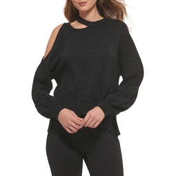 Womens DKNY Long Sleeve Asymmetrical Cutout Sweater