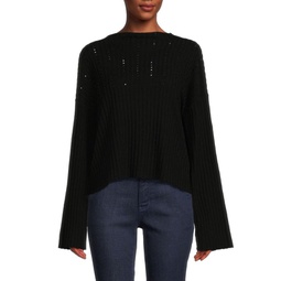 Studded Ribbed Dolman Sweater