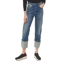 waverly womens distressed high rise straight leg jeans