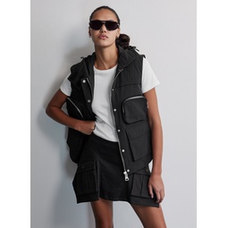 LIGHT PADDED NYLON HOODIE VEST