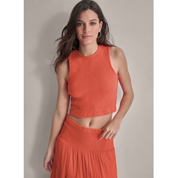 CROPPED SMOCKED TANK