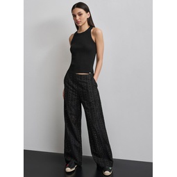 EYELET WIDE LEG TROUSER