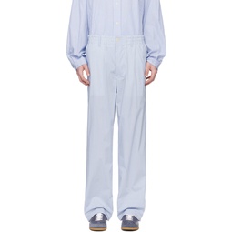 Blue Striped Trousers 241200M191002