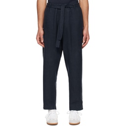 Navy Relaxed Fit Trousers 241200M191004