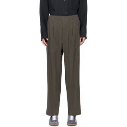 Gray Tucked Trousers 241200M191006