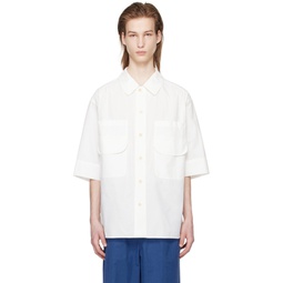 White Double Pocket Shirt 241200M192000