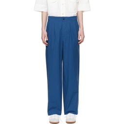 Blue Wide Trousers 241200M191003