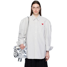White Robot Shoulder Shirt 241038F109000