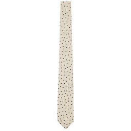 Beige Polka Dot Tie 241038M158000