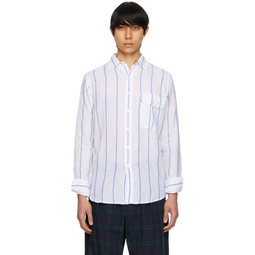 White   Blue Wide Shirt 241488M192017