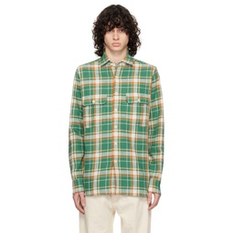 Green   Orange Check Shirt 241488M192019