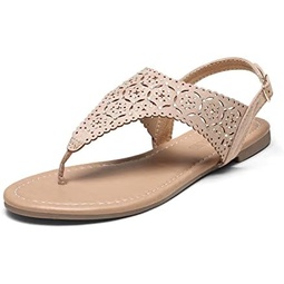 DREAM PAIRS Womens Rhinestone Casual Wear Cute Gladiator Flat Sandals Beach 원피스Y T-Strap Thong Sandals
