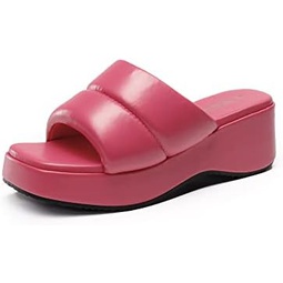 DREAM PAIRS Womens Slip on Slides Wedges Platform Cute Walking Comfort Sandals