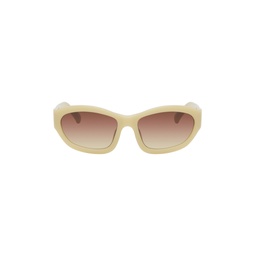 Beige Linda Farrow Edition Goggle Sunglasses 241358F005000