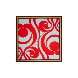 Red   Gray Ornate Motif Scarf 241358F029002