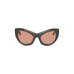 SSENSE Exclusive Gray Linda Farrow Edition Goggle Sunglasses 231358F005008