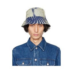 Blue   Off White Gilly Bucket Hat 232358M140005