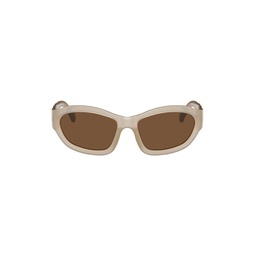 Taupe Linda Farrow Edition Goggle Sunglasses 241358M134003