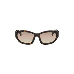Brown Linda Farrow Edition Goggle Sunglasses 241358M134000