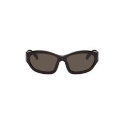Brown Linda Farrow Edition Goggle Sunglasses 241358M134001