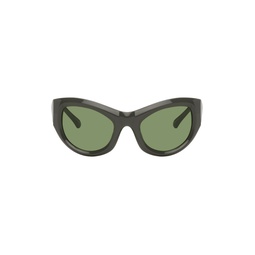 Gray Linda Farrow Edition Wrap Sunglasses 222358F005008