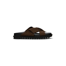 Brown Criss Crossing Sandals 241358M234008