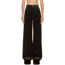 Brown Straight Leg Trousers 232358F087023