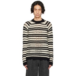 Black   White Striped Sweater 232358M201012