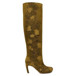 Yellow Floral Boots 232358F115006