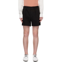 Black Pleated Shorts 231358M193016