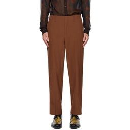 Brown Creased Trousers 232358M191069