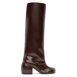 Brown Polished Tall Boots 232358F115000