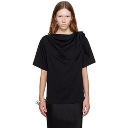 Black Knotted T Shirt 232358F110000