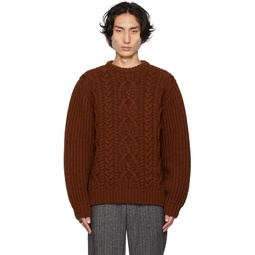 Brown Crewneck Sweater 232358M201035