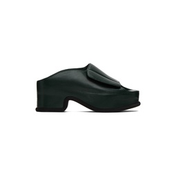 Green Block Heeled Sandals 231358F125031
