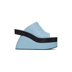 Blue Wedge Heeled Sandals 231358F125027