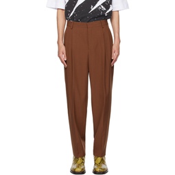 Brown Creased Trousers 232358M191045