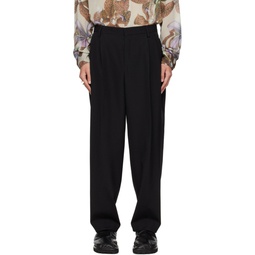 Black Pleated Trousers 232358M191044