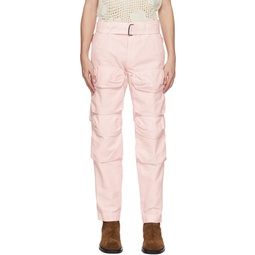 Pink Garment Dyed Cargo Pants 232358M188005