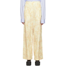 Yellow Floral Trousers 231358F087015