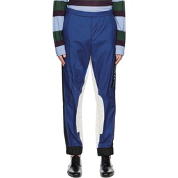 Blue   White Racing Trousers 231358M191057