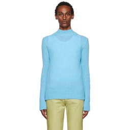 Blue Alpaca Sweater 222358M205004